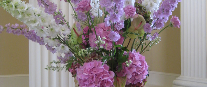 Delphinium arrangement for weddings