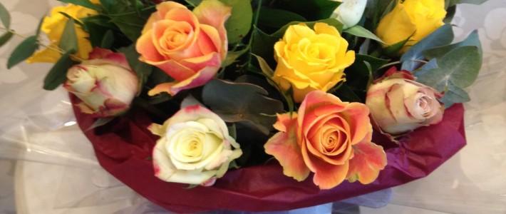 Yellow and Orange Roses for Valentines Day