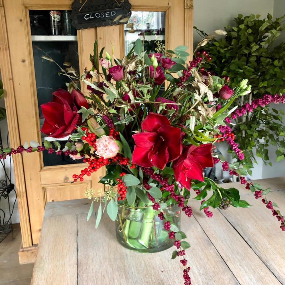 Deluxe Christmas Gift Arrangement Flowers by Louise